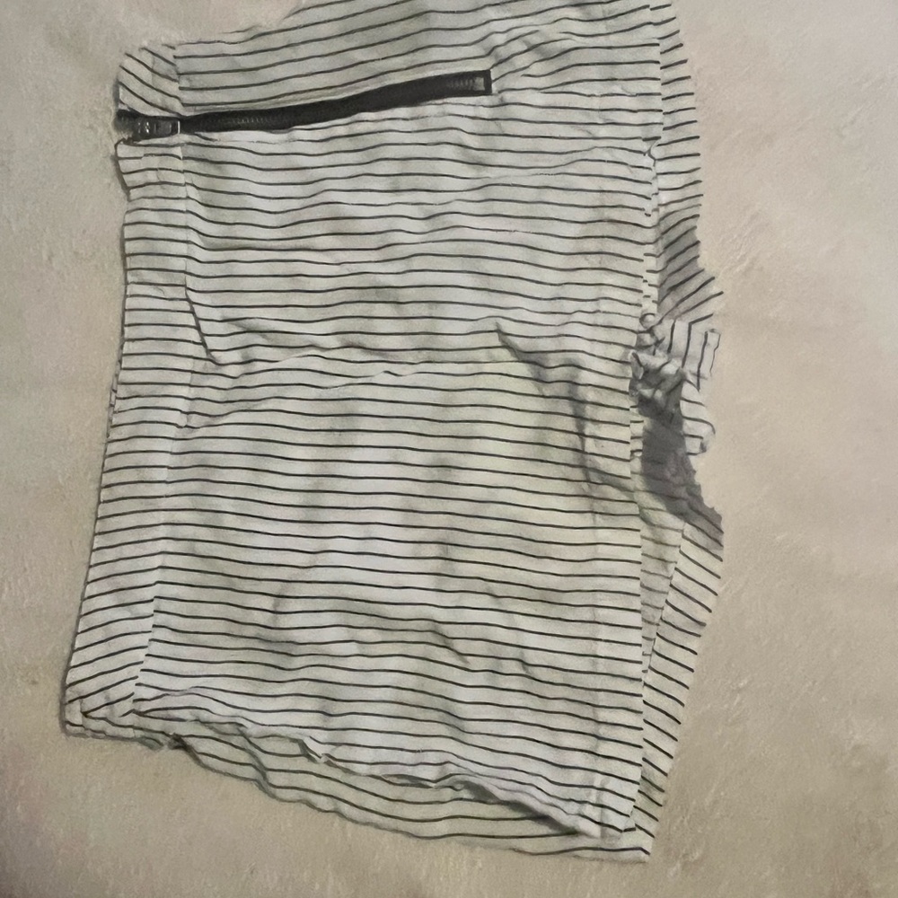 Striped Black and White Shorts